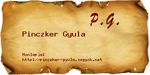Pinczker Gyula névjegykártya